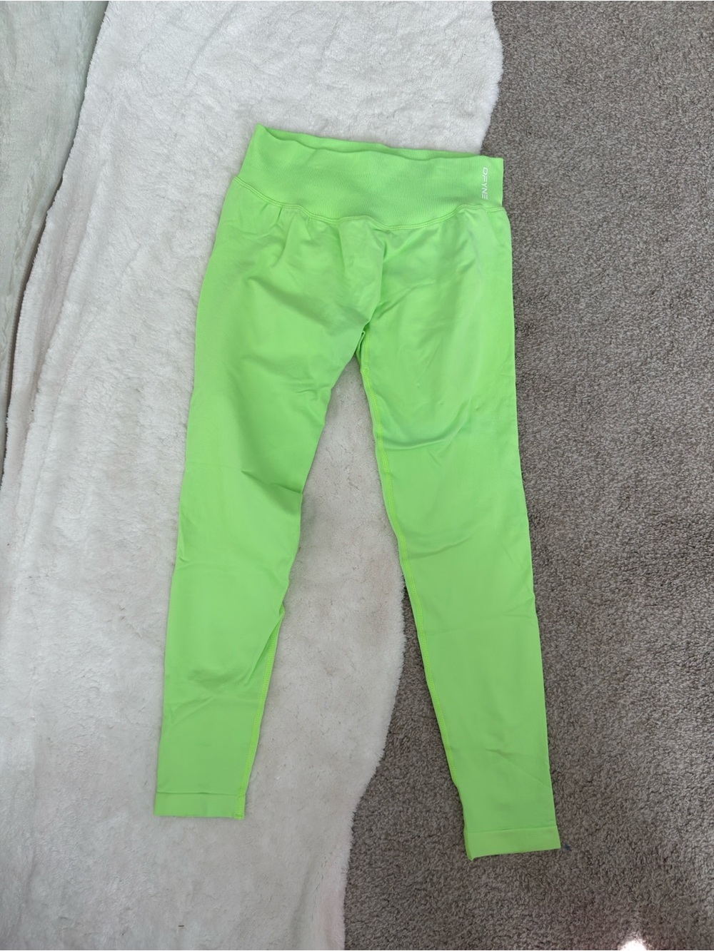 Neon Green High-Waist Leggings - Unbranded